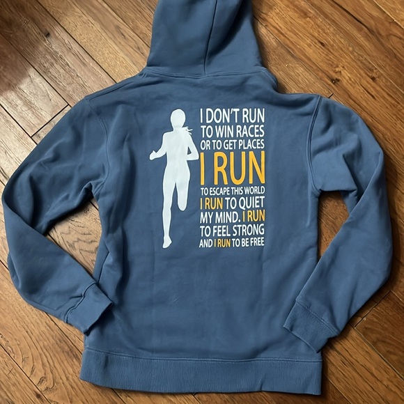 Outrun The dark Blue Graphic Hoodie for women - Picture 3 of 3